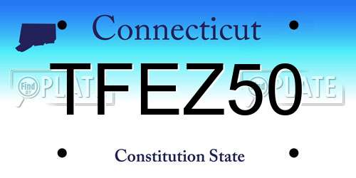 TFEZ50 Connecticut License Plate