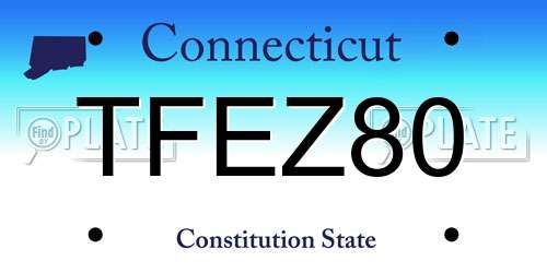 TFEZ80 Connecticut License Plate