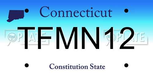 TFMN12 Connecticut License Plate