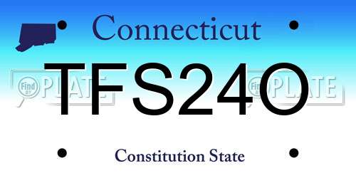 TFS24O Connecticut License Plate