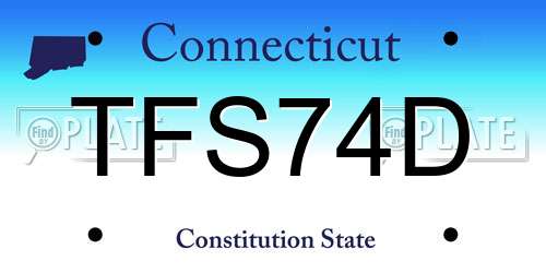 TFS74D Connecticut License Plate