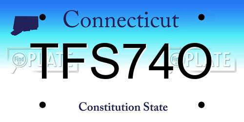 TFS74O Connecticut License Plate