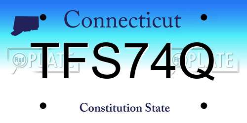 TFS74Q Connecticut License Plate