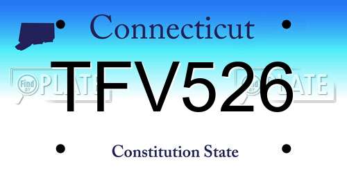 TFV526 Connecticut License Plate