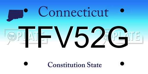TFV52G Connecticut License Plate