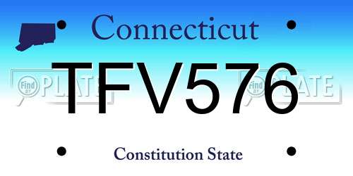 TFV576 Connecticut License Plate
