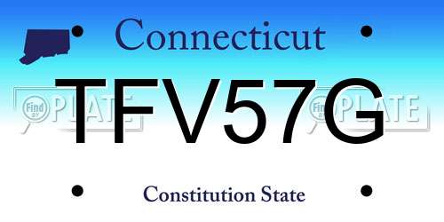 TFV57G Connecticut License Plate