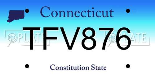 TFV876 Connecticut License Plate