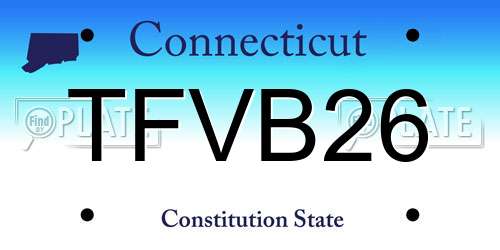 TFVB26 Connecticut License Plate