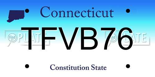 TFVB76 Connecticut License Plate