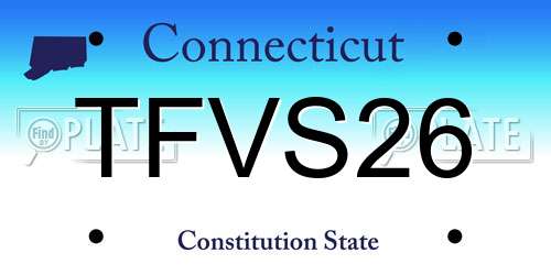 TFVS26 Connecticut License Plate