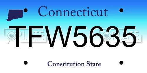 TFW5635 Connecticut License Plate