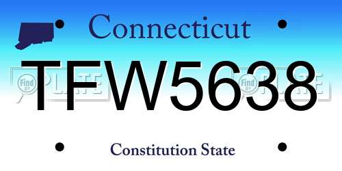 TFW5638 Connecticut License Plate