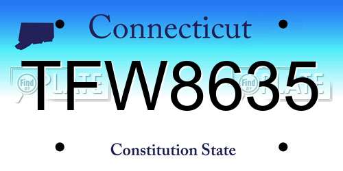 TFW8635 Connecticut License Plate