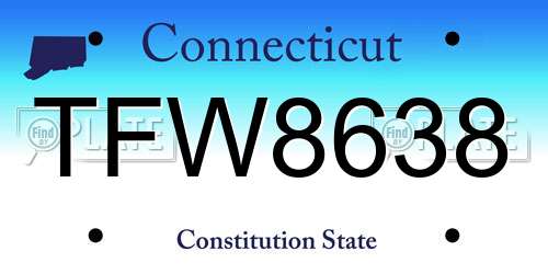 TFW8638 Connecticut License Plate