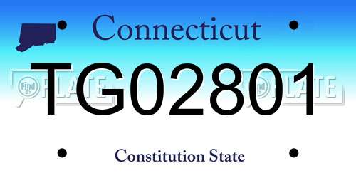 TG02801 Connecticut License Plate