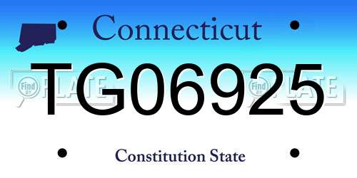 TG06925 Connecticut License Plate