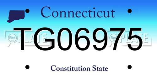 TG06975 Connecticut License Plate