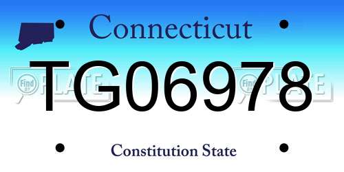 TG06978 Connecticut License Plate