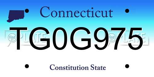 TG0G975 Connecticut License Plate