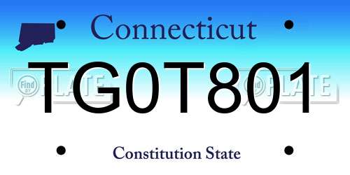 TG0T801 Connecticut License Plate