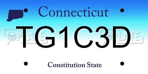 TG1C3D Connecticut License Plate