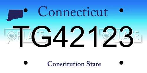 TG42123 Connecticut License Plate