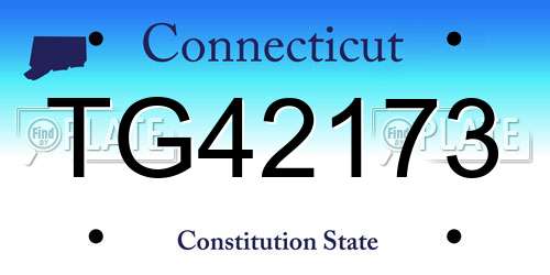 TG42173 Connecticut License Plate