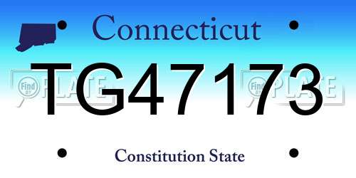 TG47173 Connecticut License Plate