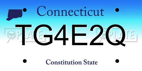 TG4E2Q Connecticut License Plate