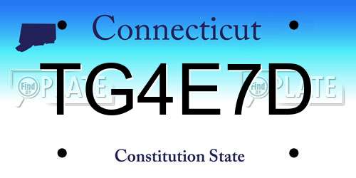 TG4E7D Connecticut License Plate