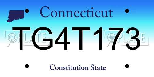 TG4T173 Connecticut License Plate