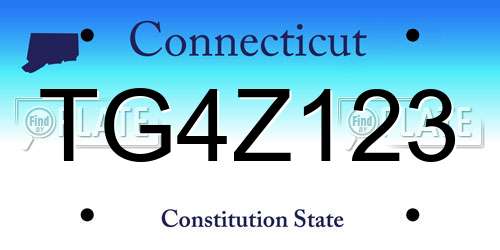 TG4Z123 Connecticut License Plate