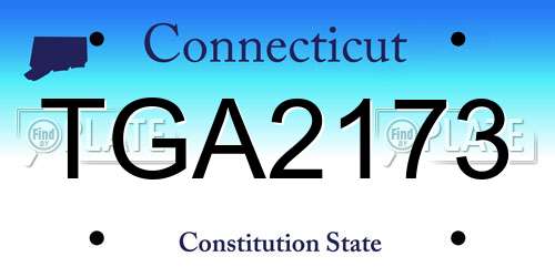 TGA2173 Connecticut License Plate