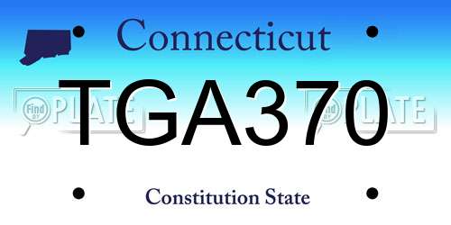 TGA370 Connecticut License Plate