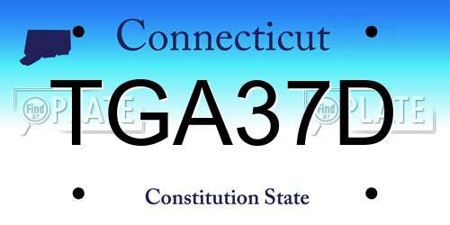 TGA37D Connecticut License Plate