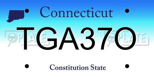 TGA37O Connecticut License Plate