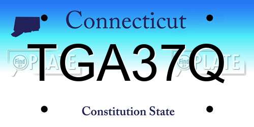 TGA37Q Connecticut License Plate