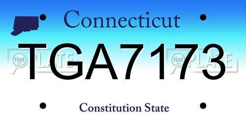 TGA7173 Connecticut License Plate