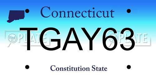 TGAY63 Connecticut License Plate