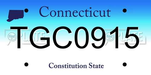 TGC0915 Connecticut License Plate