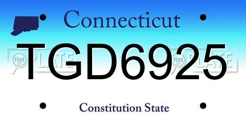 TGD6925 Connecticut License Plate