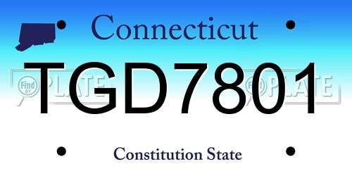 TGD7801 Connecticut License Plate