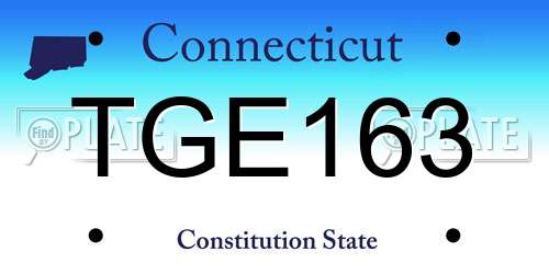 TGE163 Connecticut License Plate