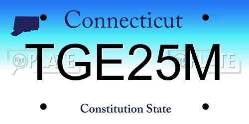 TGE25M Connecticut License Plate