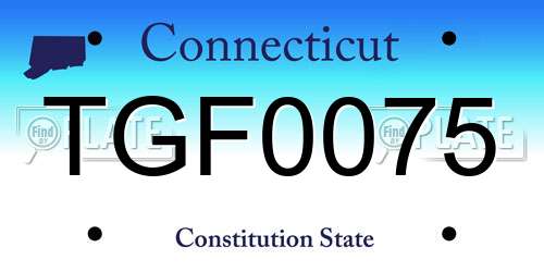 TGF0075 Connecticut License Plate