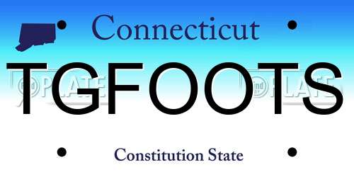 TGFOOTS Connecticut License Plate