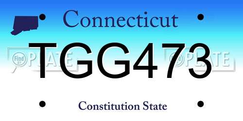 TGG473 Connecticut License Plate