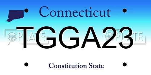 TGGA23 Connecticut License Plate