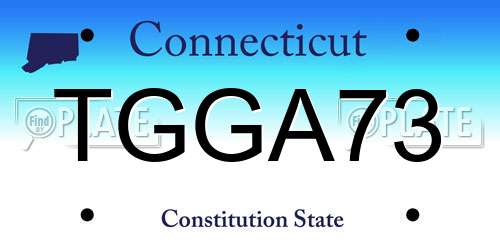 TGGA73 Connecticut License Plate